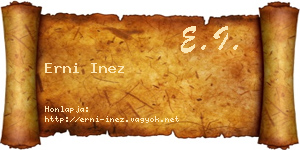 Erni Inez névjegykártya